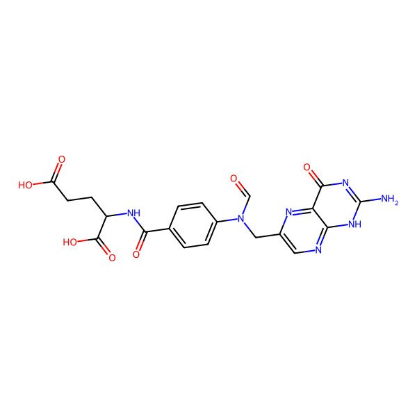 2D Structure of (2S)-2-[[4-[(2-amino-4-oxo-1H-pteridin-6-yl)methyl-formylamino]benzoyl]amino]pentanedioic acid