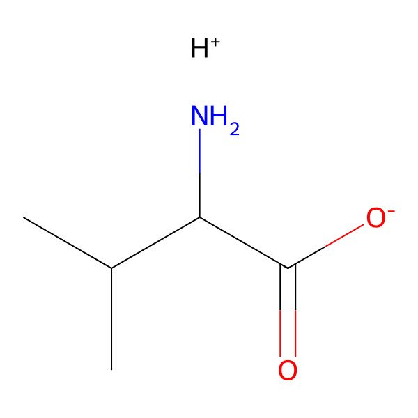 2D Structure of (2S)-2-amino-3-methylbutanoate;hydron