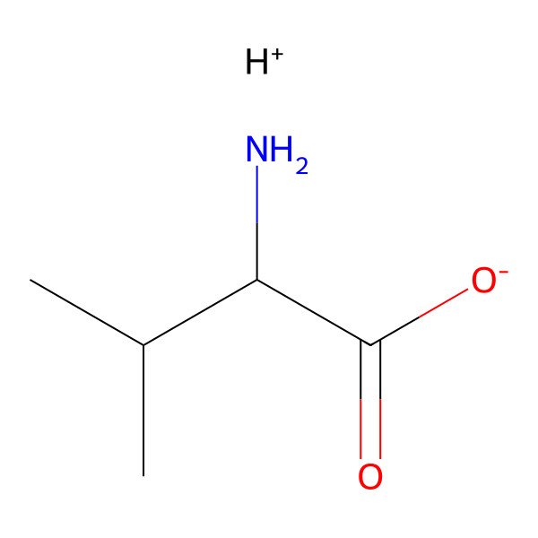 2D Structure of (2S)-2-amino-3-methylbutanoate;hydron 2D Structure of (2S)-2-amino-3-methylbutanoate;hydron