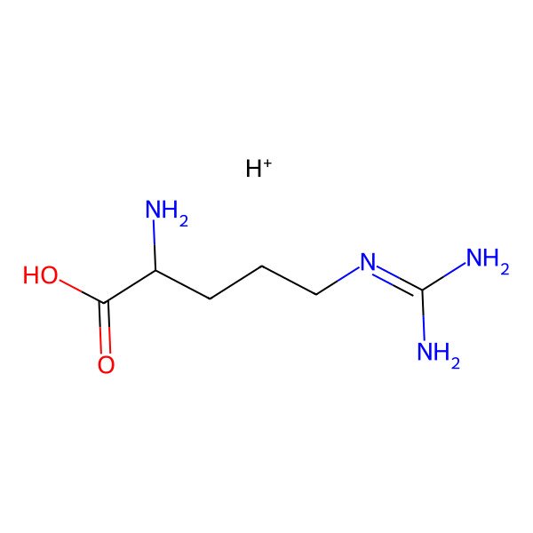 2D Structure of (2S)-2-amino-5-(diaminomethylideneamino)pentanoic acid;hydron