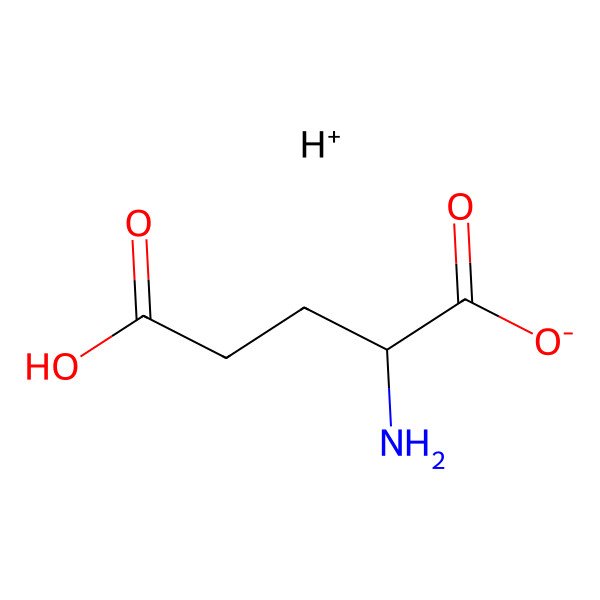2D Structure of (2S)-2-amino-5-hydroxy-5-oxopentanoate;hydron