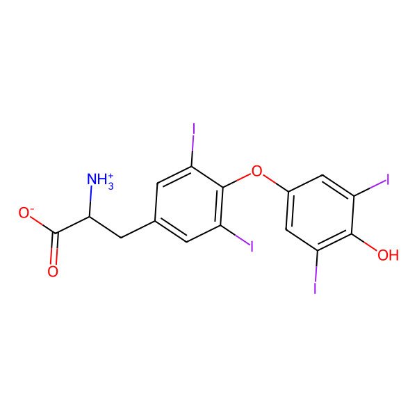 2D Structure of (2S)-2-ammonio-3-[4-(4-hydroxy-3,5-diiodophenoxy)-3,5-diiodophenyl]propanoate