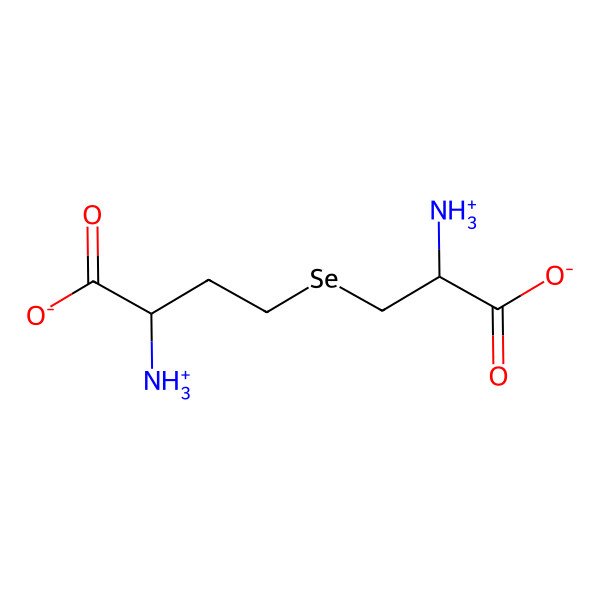 2D Structure of (2S)-2-ammonio-4-{[(2R)-2-ammonio-2-carboxylatoethyl]selanyl}butanoate