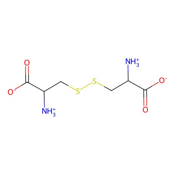 2D Structure of (2S)-2-azaniumyl-3-[[(2S)-2-azaniumyl-3-oxidanidyl-3-oxidanylidene-propyl]disulfanyl]propanoate