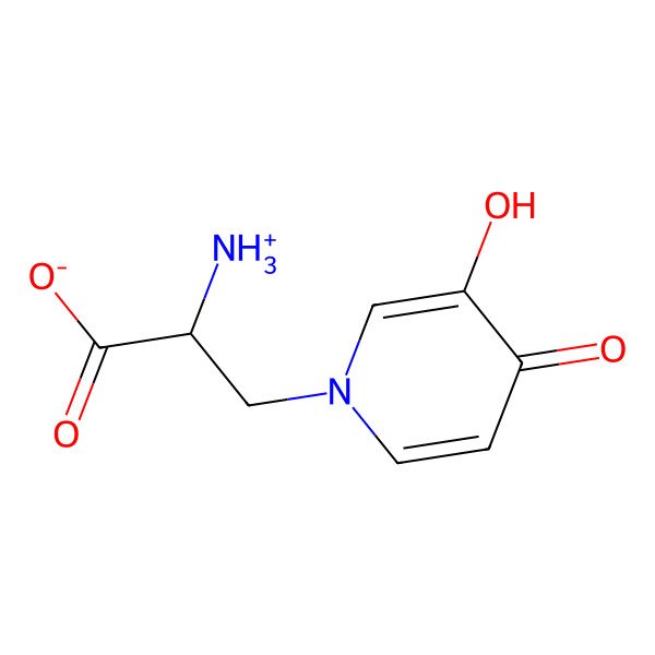 2D Structure of (2S)-2-azaniumyl-3-(3-hydroxy-4-oxopyridin-1(4H)-yl)propanoate