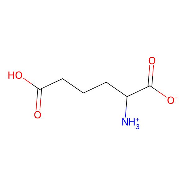 2D Structure of (2S)-2-azaniumyl-6-hydroxy-6-oxohexanoate