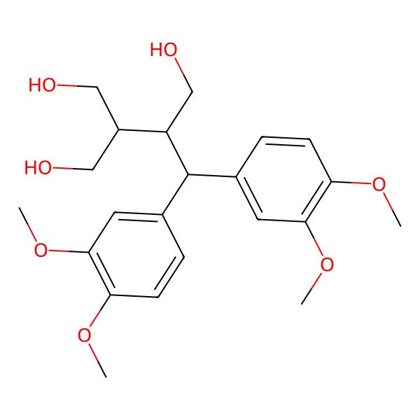 2D Structure of (2S)-2-[bis(3,4-dimethoxyphenyl)methyl]-3-(hydroxymethyl)butane-1,4-diol