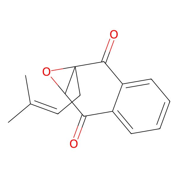 2D Structure of (2S)-2-Prenyl-2beta,3beta-epoxy-1,2,3,4-tetrahydronaphthalene-1,4-dione 2D Structure of (2S)-2-Prenyl-2beta,3beta-epoxy-1,2,3,4-tetrahydronaphthalene-1,4-dione
