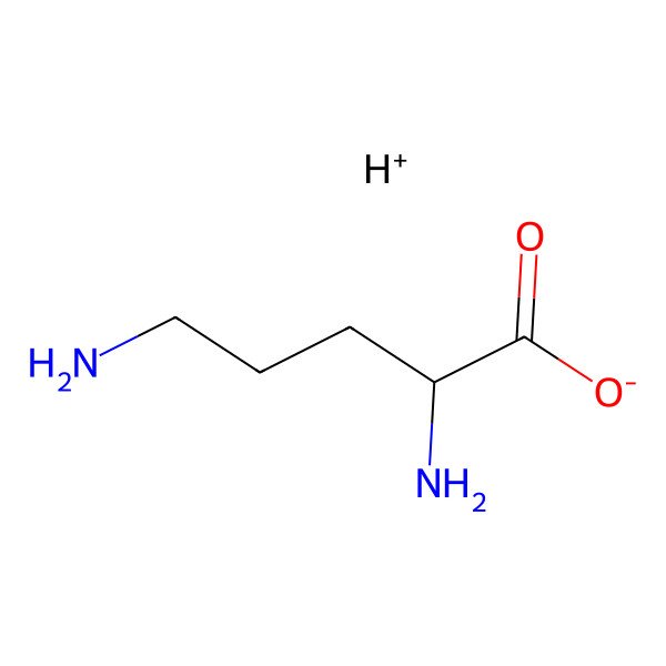 2D Structure of (2S)-2,5-diaminopentanoate;hydron