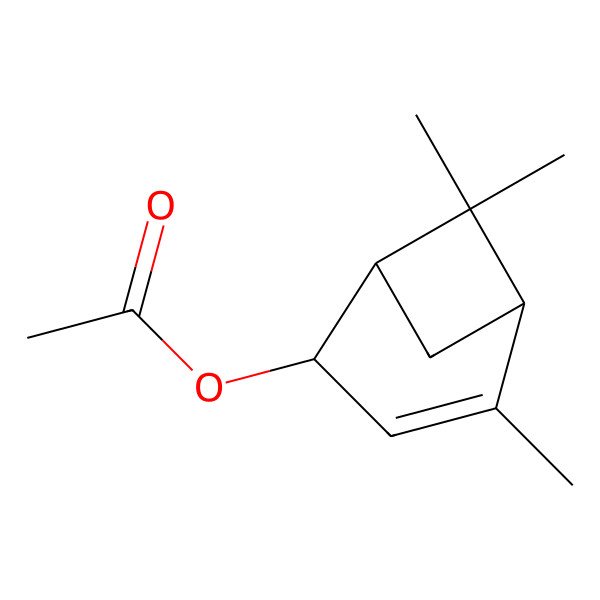 2D Structure of [(2S)-4,6,6-trimethyl-2-bicyclo[3.1.1]hept-3-enyl] acetate