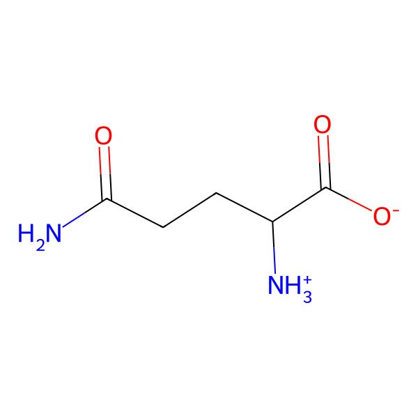 2D Structure of (2S)-5-amino-2-ammonio-5-oxopentanoate