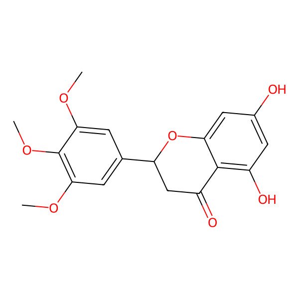 2D Structure of (2S)-5,7-dihydroxy-2-(3,4,5-trimethoxyphenyl)-2,3-dihydrochromen-4-one