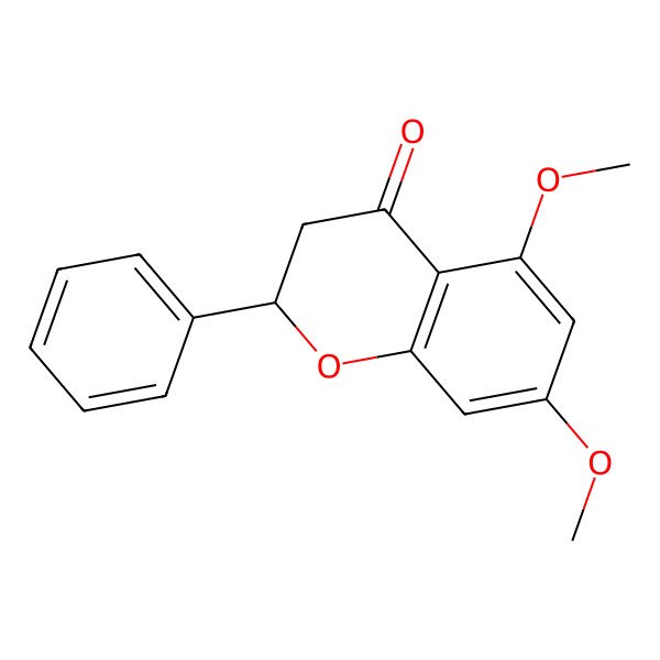 2D Structure of (2S)-5,7-dimethoxy-2-phenyl-3,4-dihydro-2H-1-benzopyran-4-one