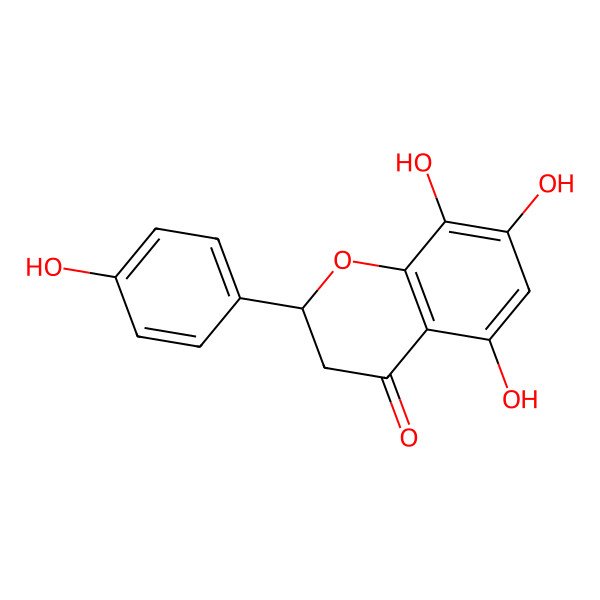2D Structure of (2S)-5,7,8-trihydroxy-2-(4-hydroxyphenyl)-2,3-dihydrochromen-4-one
