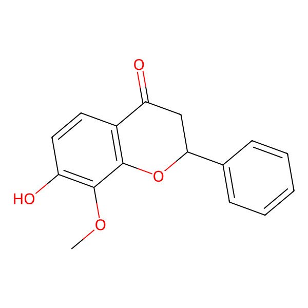 2D Structure of (2S)-7-Hydroxy-8-methoxyflavanone