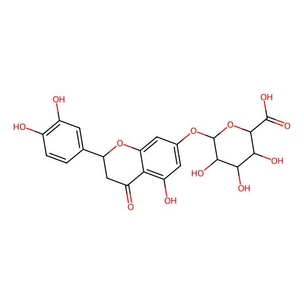 2D Structure of (2S)-eriodictoyl-7-O-beta-D-glucopyranosiduronic acid