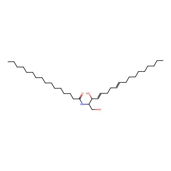 2D Structure of N-[(2S,3R,4E,8E)-1,3-dihydroxyoctadeca-4,8-dien-2-yl]hexadecanamide