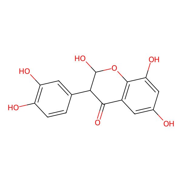 2D Structure of (2S,3R)-3-(3,4-dihydroxyphenyl)-2,6,8-trihydroxy-2,3-dihydrochromen-4-one 2D Structure of (2S,3R)-3-(3,4-dihydroxyphenyl)-2,6,8-trihydroxy-2,3-dihydrochromen-4-one