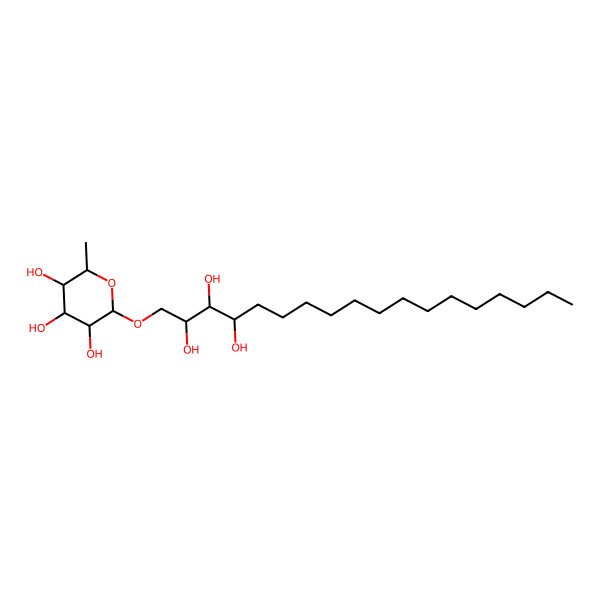 2D Structure of (2S,3R,4R,5R,6R)-2-methyl-6-[(2S,3S,4R)-2,3,4-trihydroxyoctadecoxy]oxane-3,4,5-triol