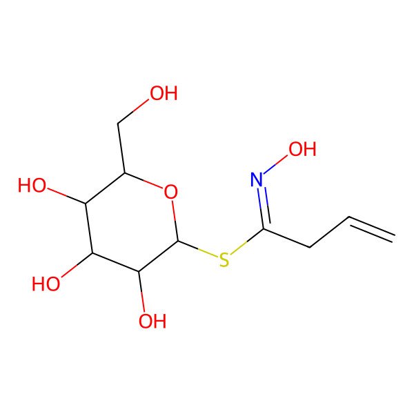 2D Structure of [(2S,3R,4S,5S,6R)-3,4,5-trihydroxy-6-(hydroxymethyl)oxan-2-yl] (1Z)-N-hydroxybut-3-enimidothioate