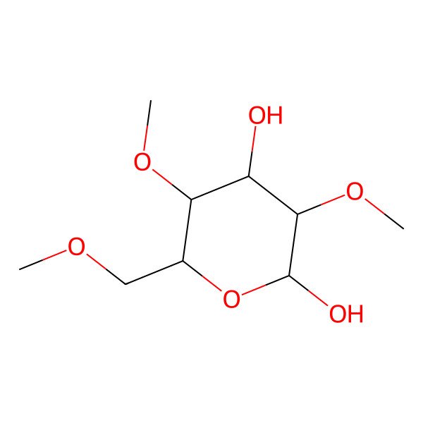 2D Structure of (2S,3R,4S,5S,6R)-3,5-dimethoxy-6-(methoxymethyl)oxane-2,4-diol