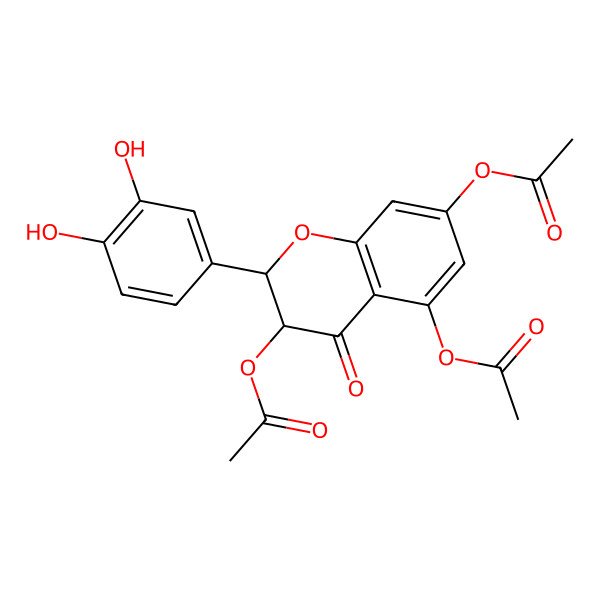 2D Structure of [(2S,3S)-5,7-diacetyloxy-2-(3,4-dihydroxyphenyl)-4-oxo-2,3-dihydrochromen-3-yl] acetate