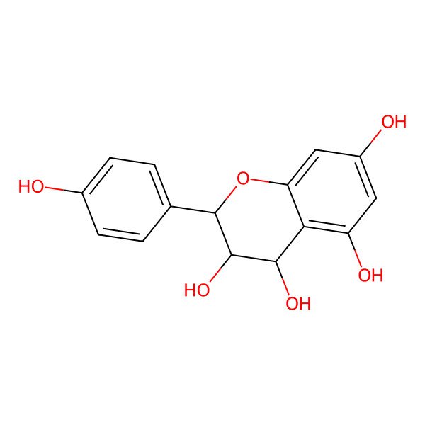 2D Structure of (2S,3S,4S)-2-(4-hydroxyphenyl)-3,4-dihydro-2H-chromene-3,4,5,7-tetrol
