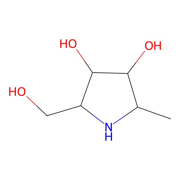2D Structure of (2S,3S,4S,5R)-2-(Hydroxymethyl)-5-methylpyrrolidine-3,4-diol