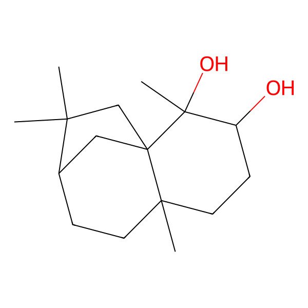 2D Structure of (2S,3S,9S)-2,6,10,10-tetramethyltricyclo[7.2.1.01,6]dodecane-2,3-diol