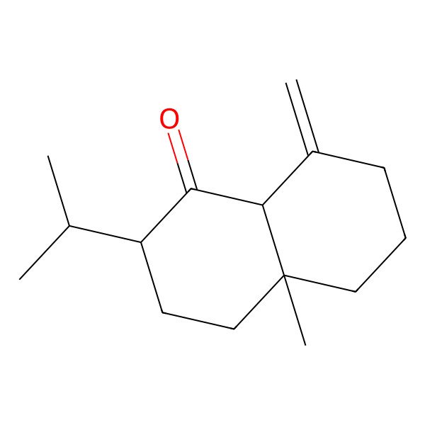 2D Structure of (2S,4aR)-4a-methyl-8-methylidene-2-propan-2-yl-3,4,5,6,7,8a-hexahydro-2H-naphthalen-1-one
