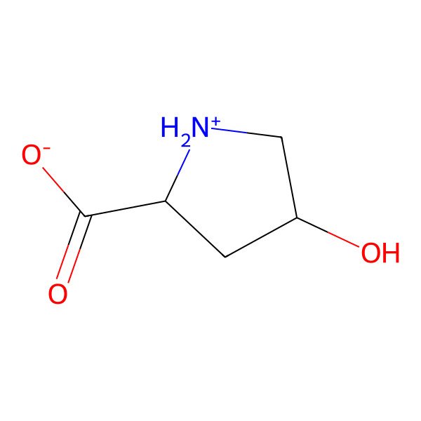 2D Structure of (2S,4R)-4-hydroxypyrrolidinium-2-carboxylate