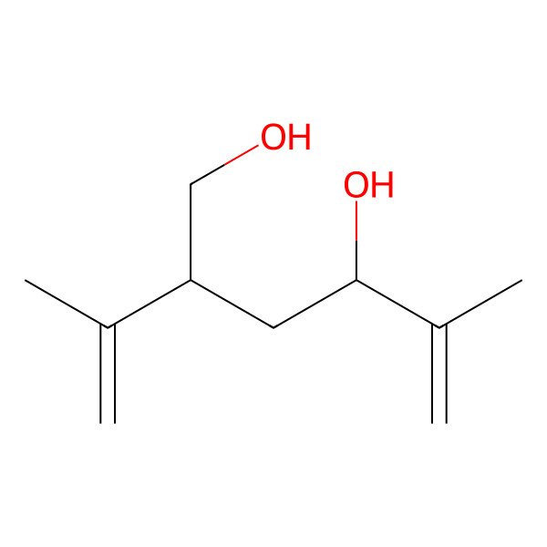 2D Structure of (2S,4R)-5-methyl-2-prop-1-en-2-ylhex-5-ene-1,4-diol
