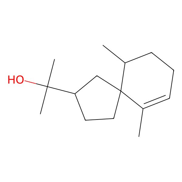 2D Structure of 2-[(3S,5S,6S)-6,10-dimethylspiro[4.5]dec-9-en-3-yl]propan-2-ol
