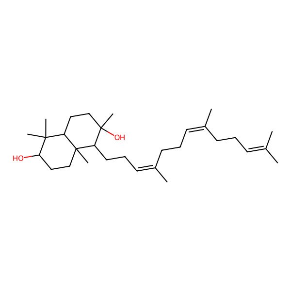 2D Structure of (8R)-3beta,8-Dihydroxypolypoda-13E,17E,21-triene