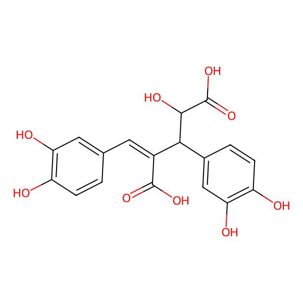 2D Structure of (2Z)-3-(3,4-dihydroxyphenyl)-2-[(3,4-dihydroxyphenyl)methylidene]-4-hydroxypentanedioic acid
