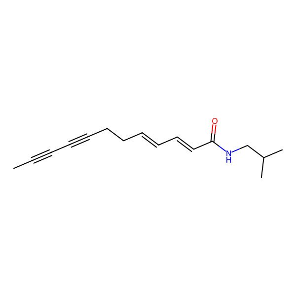2D Structure of (2Z,4E)-N-Isobutyl-2,4-dodecadiene-8,10-diynamide
