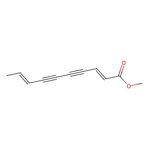 2D Structure of (2Z,8E)-2,8-Decadiene-4,6-diynoic acid methyl ester
