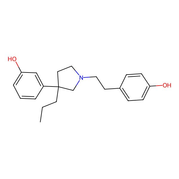 2D Structure of 3-(1-(p-Hydroxyphenethyl)-3-propyl-3-pyrrolidinyl)phenol