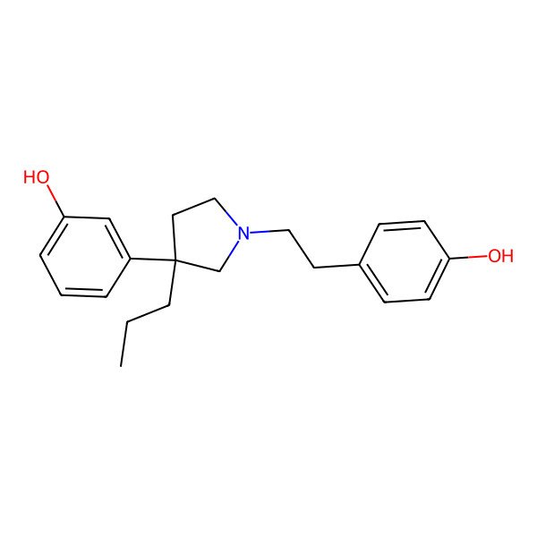 2D Structure of 3-(1-(p-Hydroxyphenethyl)-3-propyl-3-pyrrolidinyl)phenol 2D Structure of 3-(1-(p-Hydroxyphenethyl)-3-propyl-3-pyrrolidinyl)phenol