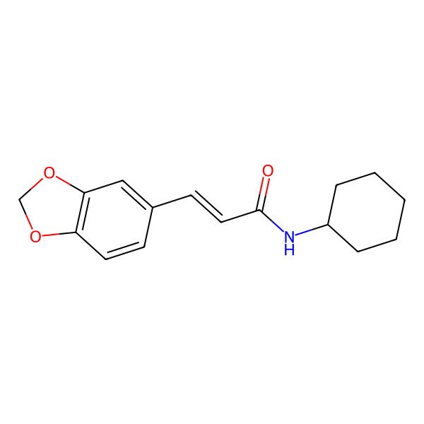 2D Structure of 3-(1,3-benzodioxol-5-yl)-N-cyclohexylacrylamide