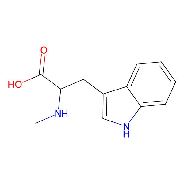 2D Structure of 3-(1H-indol-3-yl)-2-(methylamino)propanoic acid
