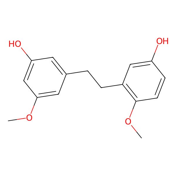 2D Structure of 3-[2-(3-Hydroxy-5-methoxyphenyl)ethyl]-4-methoxyphenol