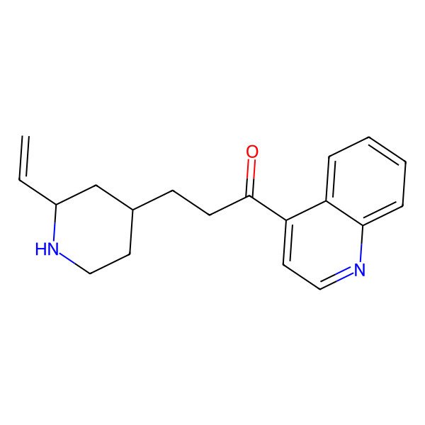 2D Structure of 3-(2-Ethenylpiperidin-4-yl)-1-quinolin-4-ylpropan-1-one 2D Structure of 3-(2-Ethenylpiperidin-4-yl)-1-quinolin-4-ylpropan-1-one