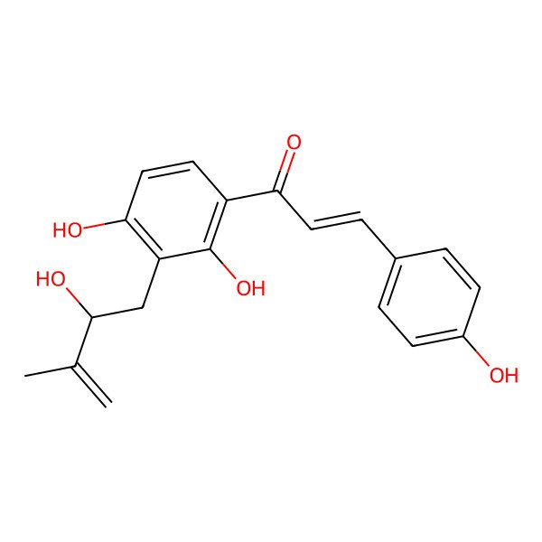 2D Structure of 3'-(2-Hydroxy-3-methylbut-3-enyl)-4,2',4'-trihydroxychalcone