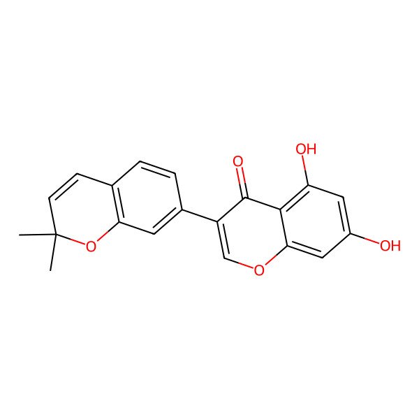 2D Structure of 3-(2,2-Dimethylchromen-7-yl)-5,7-dihydroxy-chromen-4-one