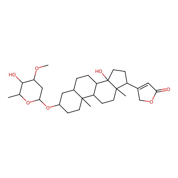 2D Structure of 3-((2,6-Dideoxy-3-O-methylhexopyranosyl)oxy)-14-hydroxycard-20(22)-enolide