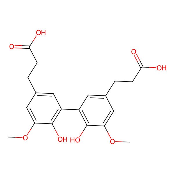 2D Structure of 3-[3-[5-(2-Carboxyethyl)-2-hydroxy-3-methoxyphenyl]-4-hydroxy-5-methoxyphenyl]propanoic acid