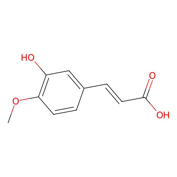 2D Structure of 3-(3-Hydroxy-4-methoxy-phenyl)-acrylic acid