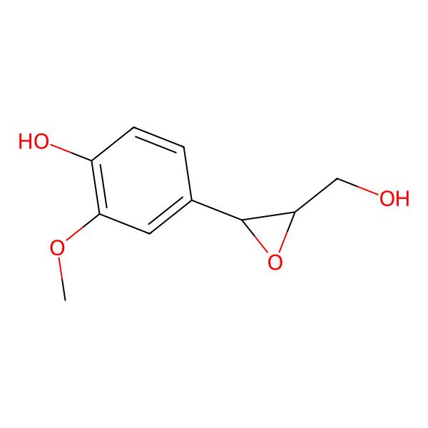 2D Structure of 3-(3-Methoxy-4-hydroxyphenyl)oxirane-2-methanol