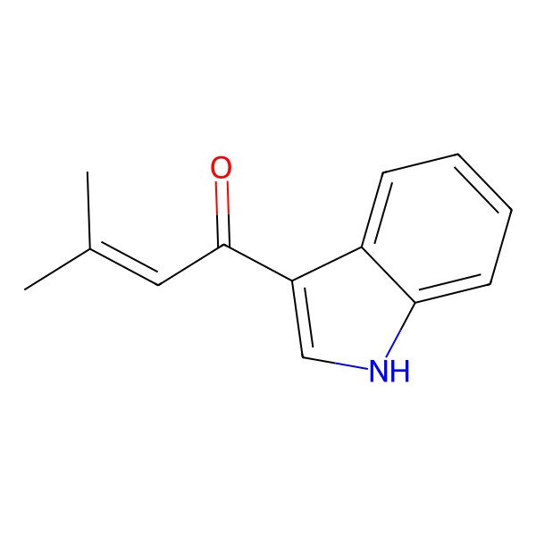 2D Structure of 3-(3-Methyl-2-butenoyl)-1H-indole 2D Structure of 3-(3-Methyl-2-butenoyl)-1H-indole